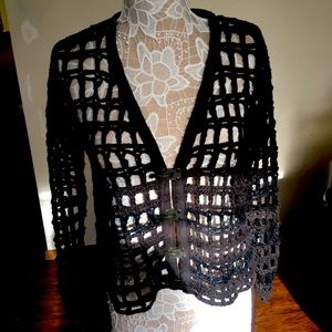 Boho Crochet Natural Cotton Cardigan